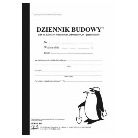 Druk Papirus Dziennik budowy A4 DB1